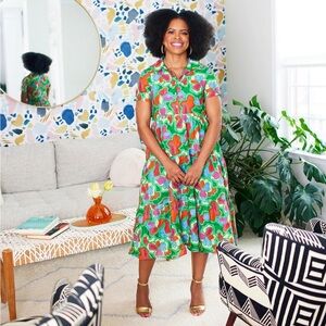 Amanda Uprichard Multicolor Pierre Midi Dress Size S